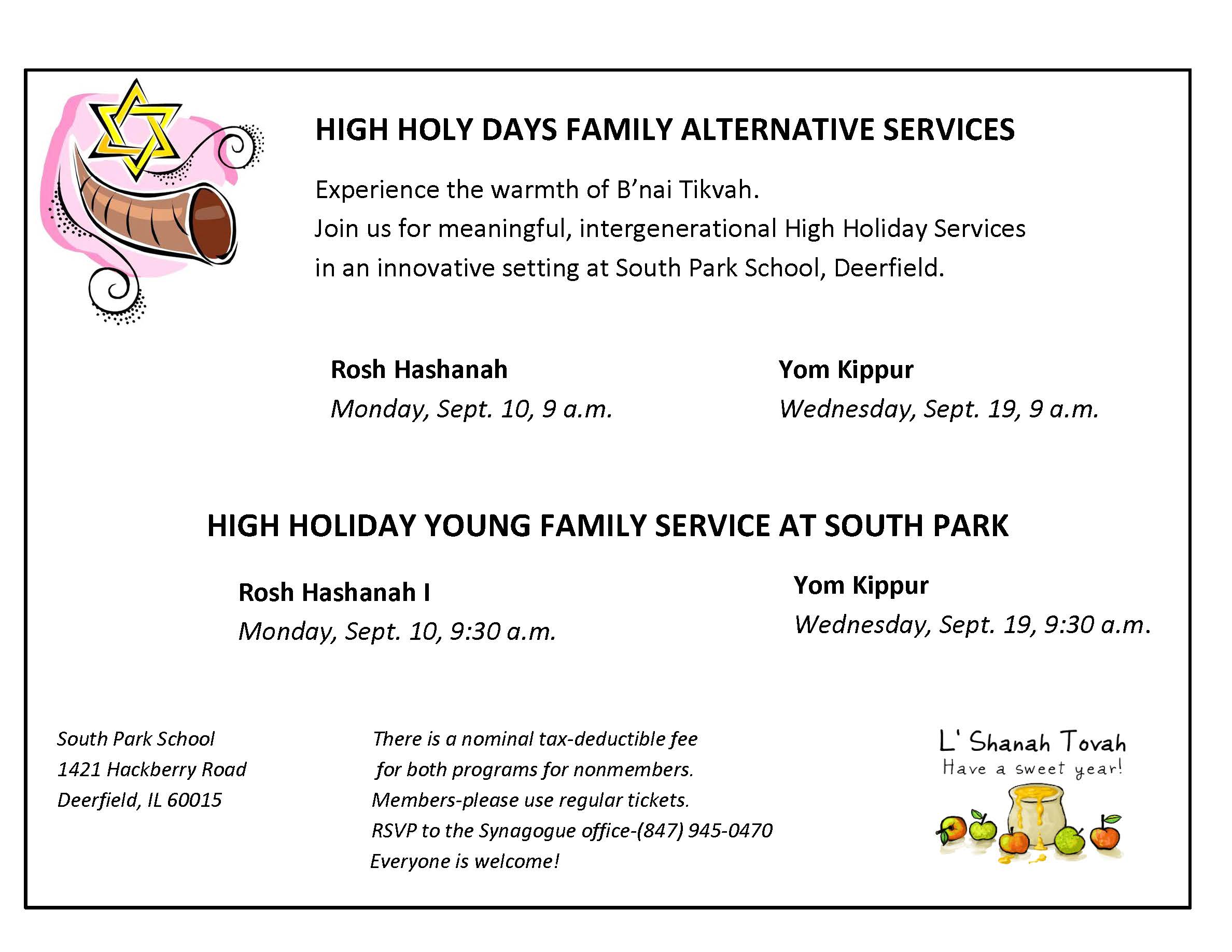 Alternative High Holiday Services