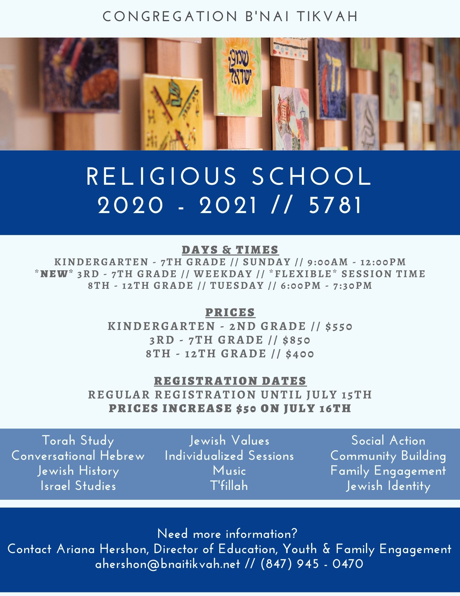 Religious School Registration